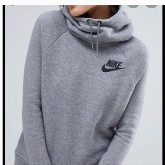 Nike Gray Cowl Neck Women Hoodie Size  S - Picture 1 of 7